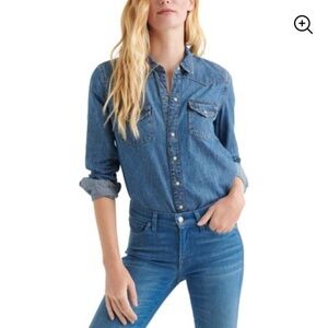 Lucky Brand Classic Western Jean Indigo Shirt XS